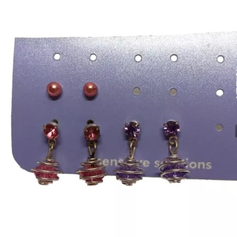 Claire's‎ Sensitive Solutions 3-Pack Pierced Earrings Stud & Dangle Brand New